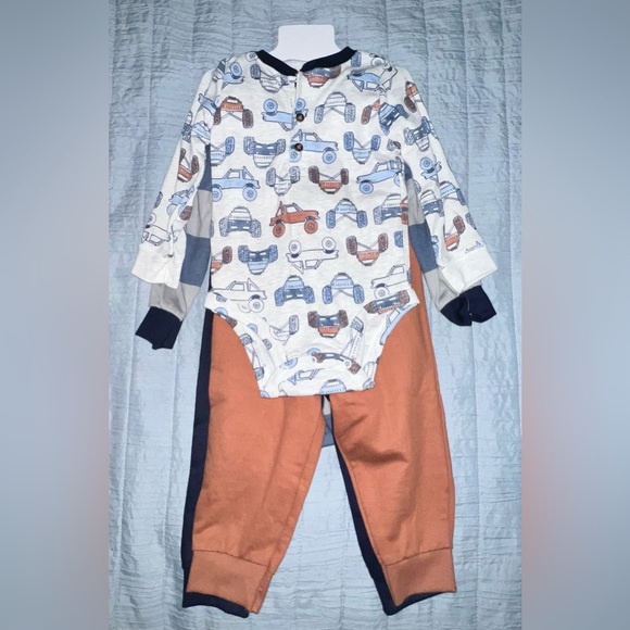 Carter's Boys 4 PC Bodysuit Pant Set, Trucks/Stripes/Solids Blue, 18 Months, NWT - Picture 13 of 13